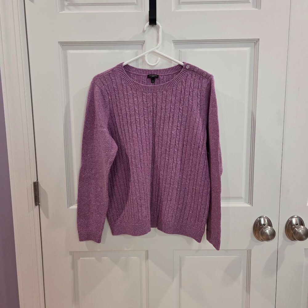 Talbot Shoulder Button Detail Cable Knit Sweater